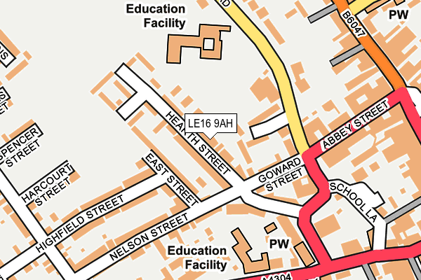 LE16 9AH map - OS OpenMap – Local (Ordnance Survey)