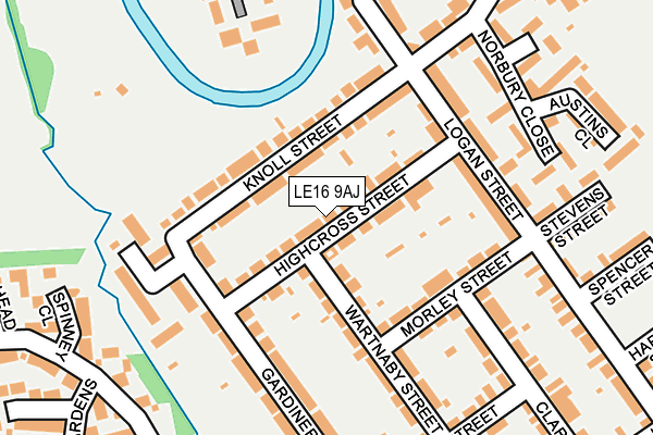 LE16 9AJ map - OS OpenMap – Local (Ordnance Survey)