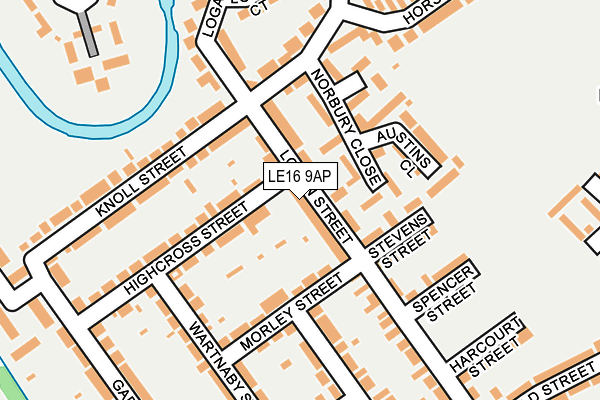 LE16 9AP map - OS OpenMap – Local (Ordnance Survey)