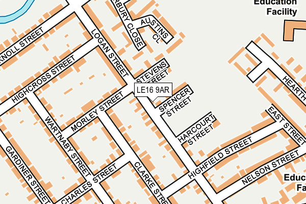 LE16 9AR map - OS OpenMap – Local (Ordnance Survey)