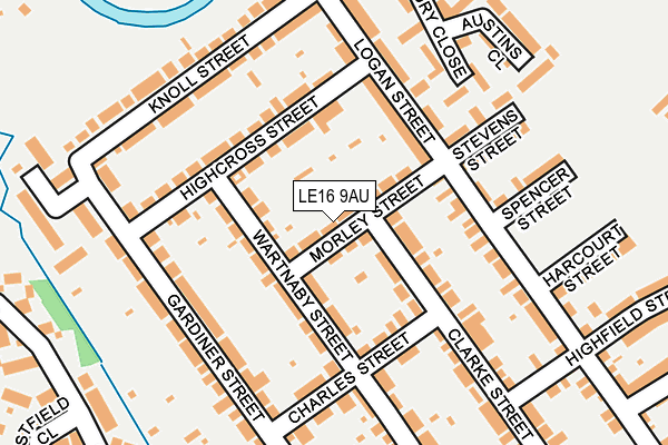 LE16 9AU map - OS OpenMap – Local (Ordnance Survey)