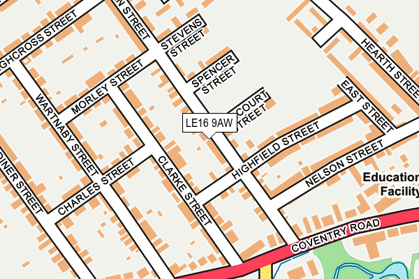 LE16 9AW map - OS OpenMap – Local (Ordnance Survey)