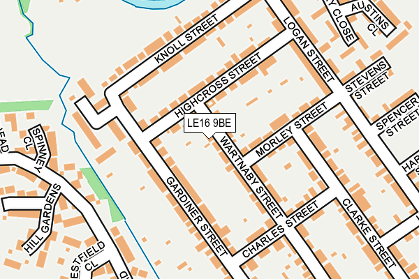 LE16 9BE map - OS OpenMap – Local (Ordnance Survey)