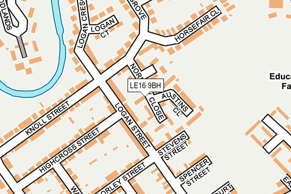LE16 9BH map - OS OpenMap – Local (Ordnance Survey)
