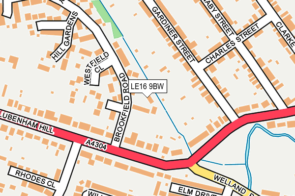 LE16 9BW map - OS OpenMap – Local (Ordnance Survey)