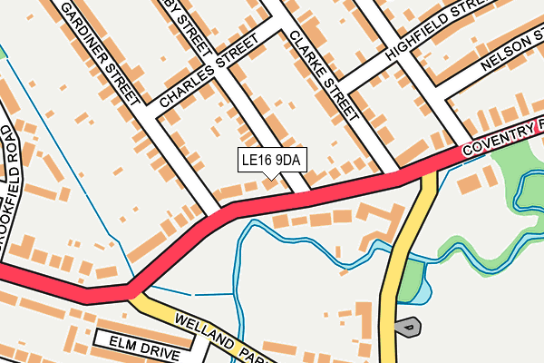 LE16 9DA map - OS OpenMap – Local (Ordnance Survey)