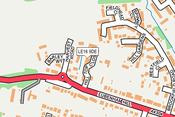 LE16 9DE map - OS OpenMap – Local (Ordnance Survey)