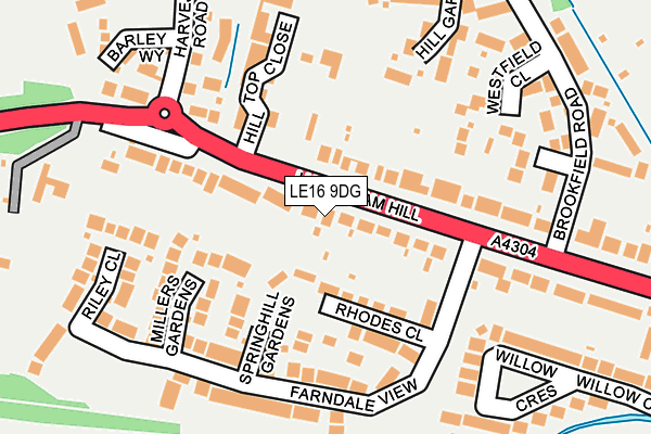 LE16 9DG map - OS OpenMap – Local (Ordnance Survey)