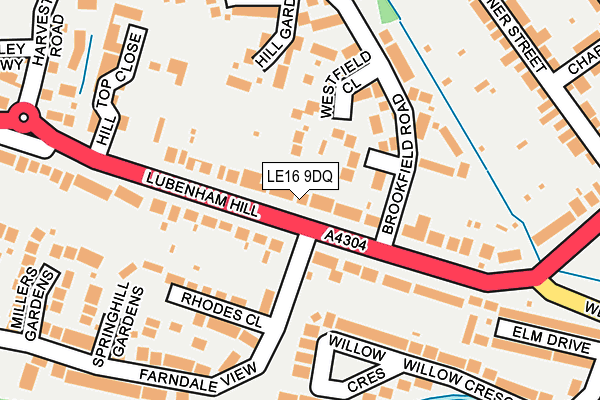 LE16 9DQ map - OS OpenMap – Local (Ordnance Survey)