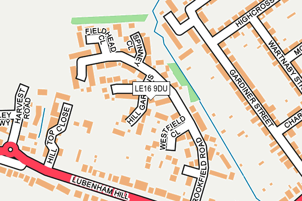 LE16 9DU map - OS OpenMap – Local (Ordnance Survey)