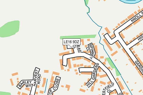 LE16 9DZ map - OS OpenMap – Local (Ordnance Survey)