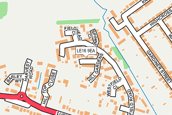 LE16 9EA map - OS OpenMap – Local (Ordnance Survey)