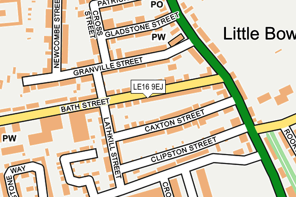 LE16 9EJ map - OS OpenMap – Local (Ordnance Survey)