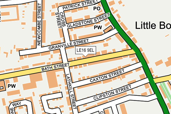 LE16 9EL map - OS OpenMap – Local (Ordnance Survey)