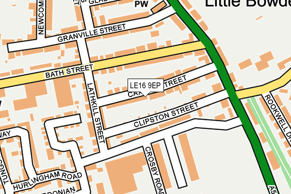 LE16 9EP map - OS OpenMap – Local (Ordnance Survey)