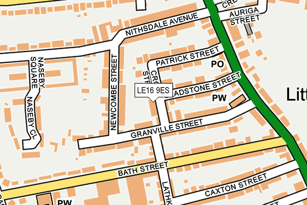 LE16 9ES map - OS OpenMap – Local (Ordnance Survey)