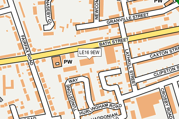LE16 9EW map - OS OpenMap – Local (Ordnance Survey)