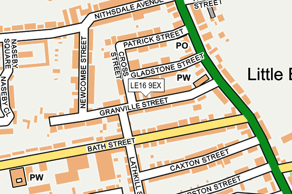 LE16 9EX map - OS OpenMap – Local (Ordnance Survey)