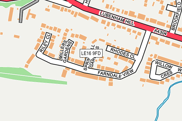 LE16 9FD map - OS OpenMap – Local (Ordnance Survey)