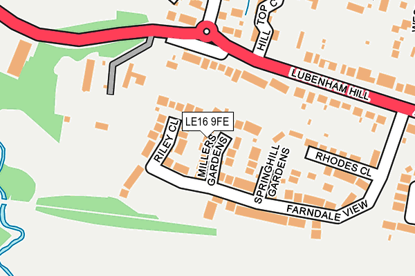 LE16 9FE map - OS OpenMap – Local (Ordnance Survey)