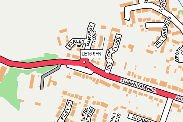 LE16 9FN map - OS OpenMap – Local (Ordnance Survey)