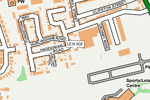LE16 9GF map - OS OpenMap – Local (Ordnance Survey)