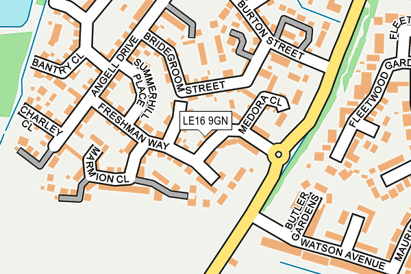 LE16 9GN map - OS OpenMap – Local (Ordnance Survey)