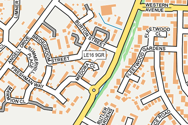 LE16 9GR map - OS OpenMap – Local (Ordnance Survey)