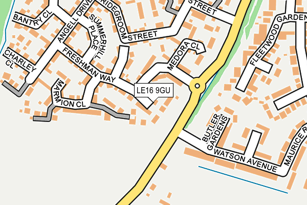 LE16 9GU map - OS OpenMap – Local (Ordnance Survey)