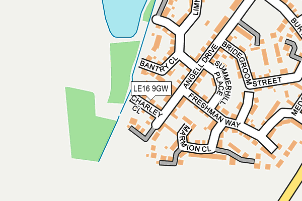 LE16 9GW map - OS OpenMap – Local (Ordnance Survey)