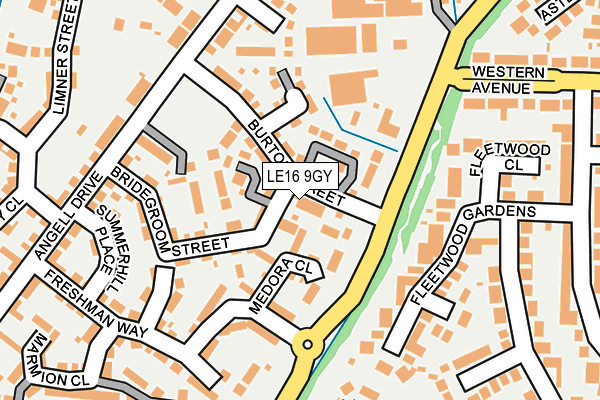 LE16 9GY map - OS OpenMap – Local (Ordnance Survey)