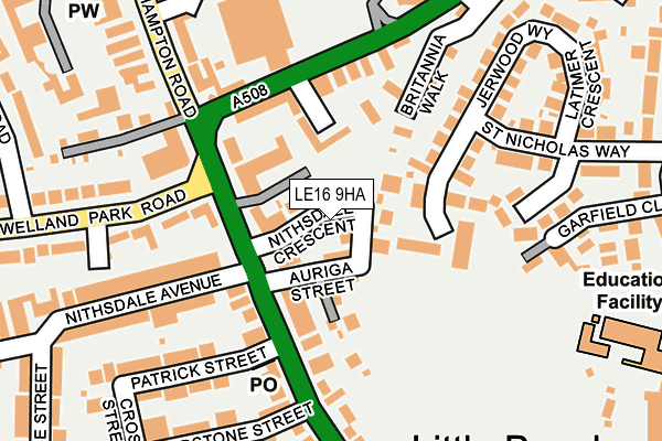LE16 9HA map - OS OpenMap – Local (Ordnance Survey)