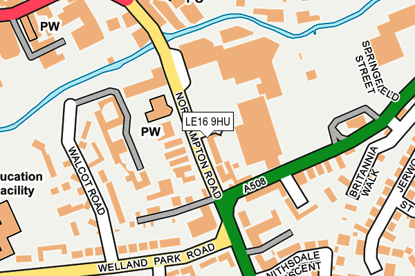 LE16 9HU map - OS OpenMap – Local (Ordnance Survey)