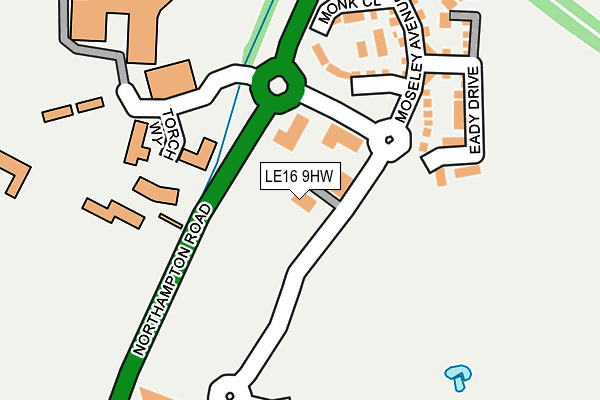 LE16 9HW map - OS OpenMap – Local (Ordnance Survey)