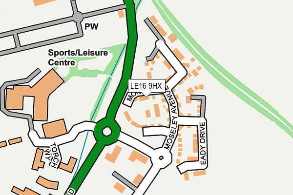 LE16 9HX map - OS OpenMap – Local (Ordnance Survey)