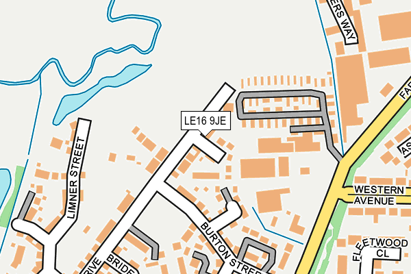 LE16 9JE map - OS OpenMap – Local (Ordnance Survey)