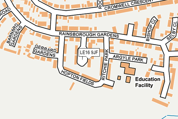 LE16 9JF map - OS OpenMap – Local (Ordnance Survey)