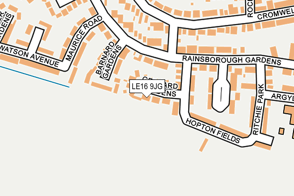 LE16 9JG map - OS OpenMap – Local (Ordnance Survey)