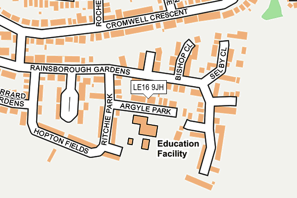 LE16 9JH map - OS OpenMap – Local (Ordnance Survey)
