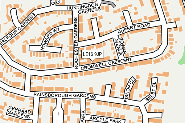 LE16 9JP map - OS OpenMap – Local (Ordnance Survey)