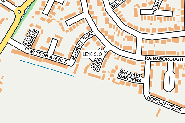 LE16 9JQ map - OS OpenMap – Local (Ordnance Survey)
