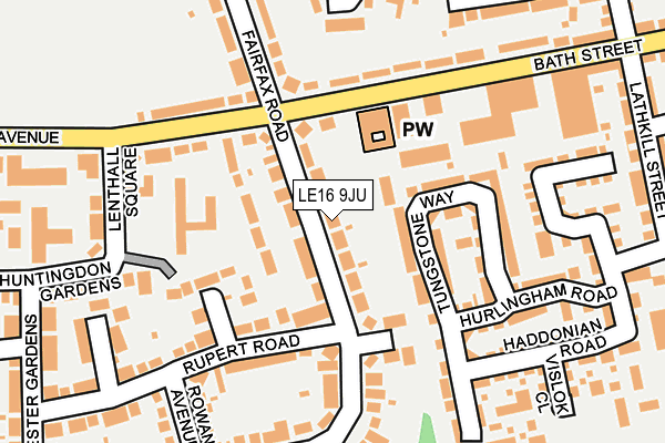 LE16 9JU map - OS OpenMap – Local (Ordnance Survey)