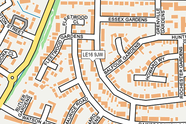 LE16 9JW map - OS OpenMap – Local (Ordnance Survey)