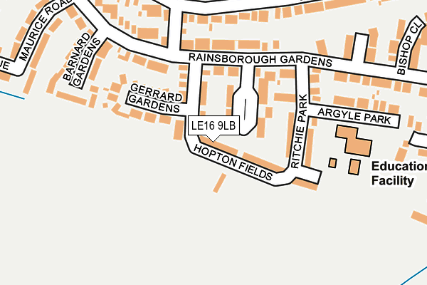 LE16 9LB map - OS OpenMap – Local (Ordnance Survey)