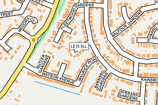LE16 9LL map - OS OpenMap – Local (Ordnance Survey)