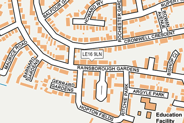 LE16 9LN map - OS OpenMap – Local (Ordnance Survey)