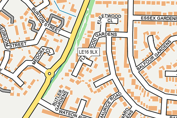 LE16 9LX map - OS OpenMap – Local (Ordnance Survey)