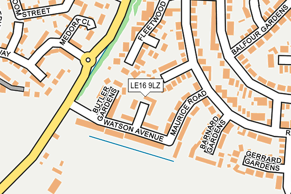 LE16 9LZ map - OS OpenMap – Local (Ordnance Survey)