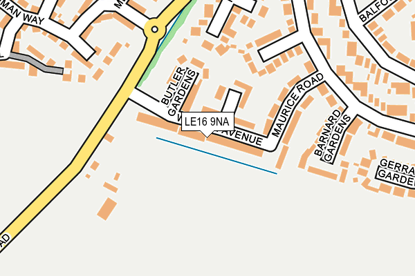 LE16 9NA map - OS OpenMap – Local (Ordnance Survey)