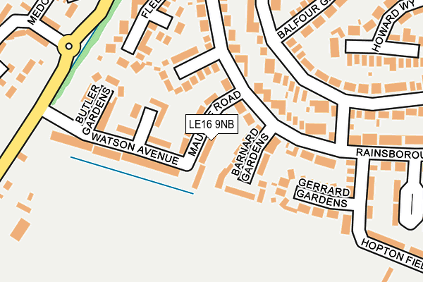 LE16 9NB map - OS OpenMap – Local (Ordnance Survey)